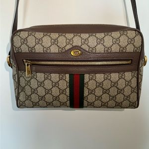 Authentic Gucci Supreme Ophidia Web Crossbody Bag